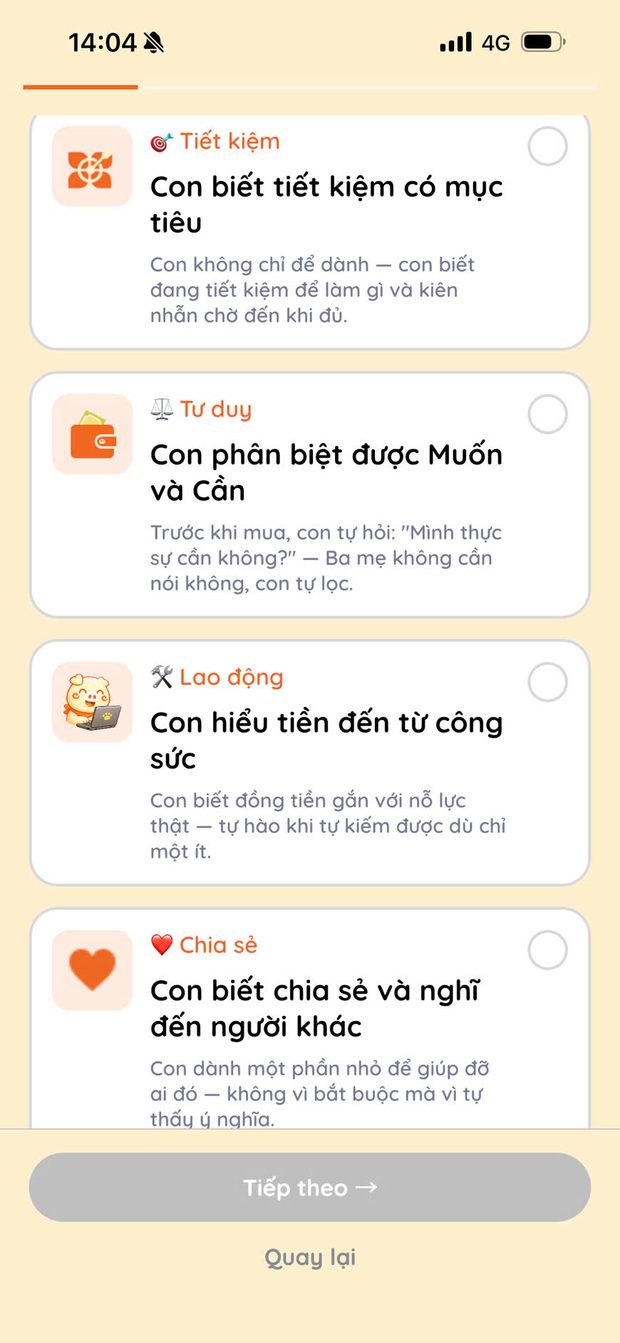 Bước 1 — chọn giá trị