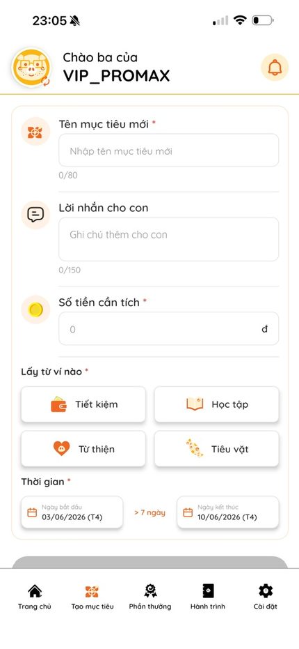 Ba mẹ tạo mục tiêu mới cho con